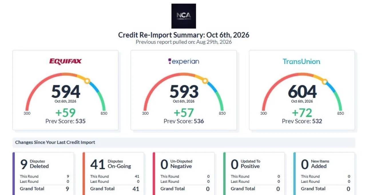 Resumen de crédito de cliente NCA